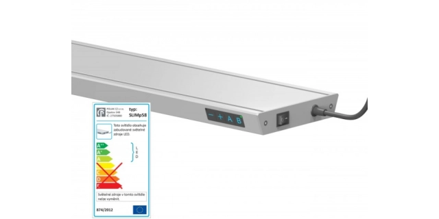 Svítidlo SLIMp58, 1m, přírodní elox