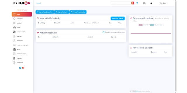 Software CYKLOON  na řízení cykloservisu