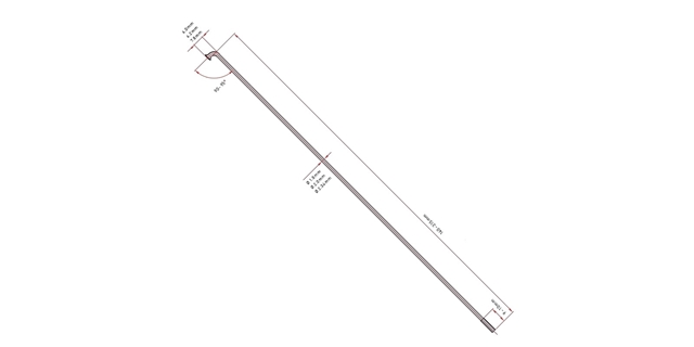 Paprsek DT Champion 2,34 x 304mm, bend/zahnutý, stříbrný