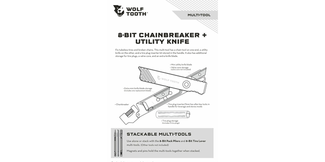 MULTI TOOL WOLF TOOTH 8-BIT nýtovač + multifunkční nůž